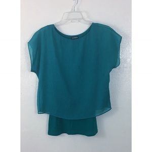 Express Green Shimmer Top With Tank